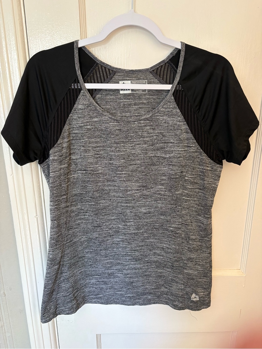 RBX Short Sleeve Athletic Tee in Gray and Black